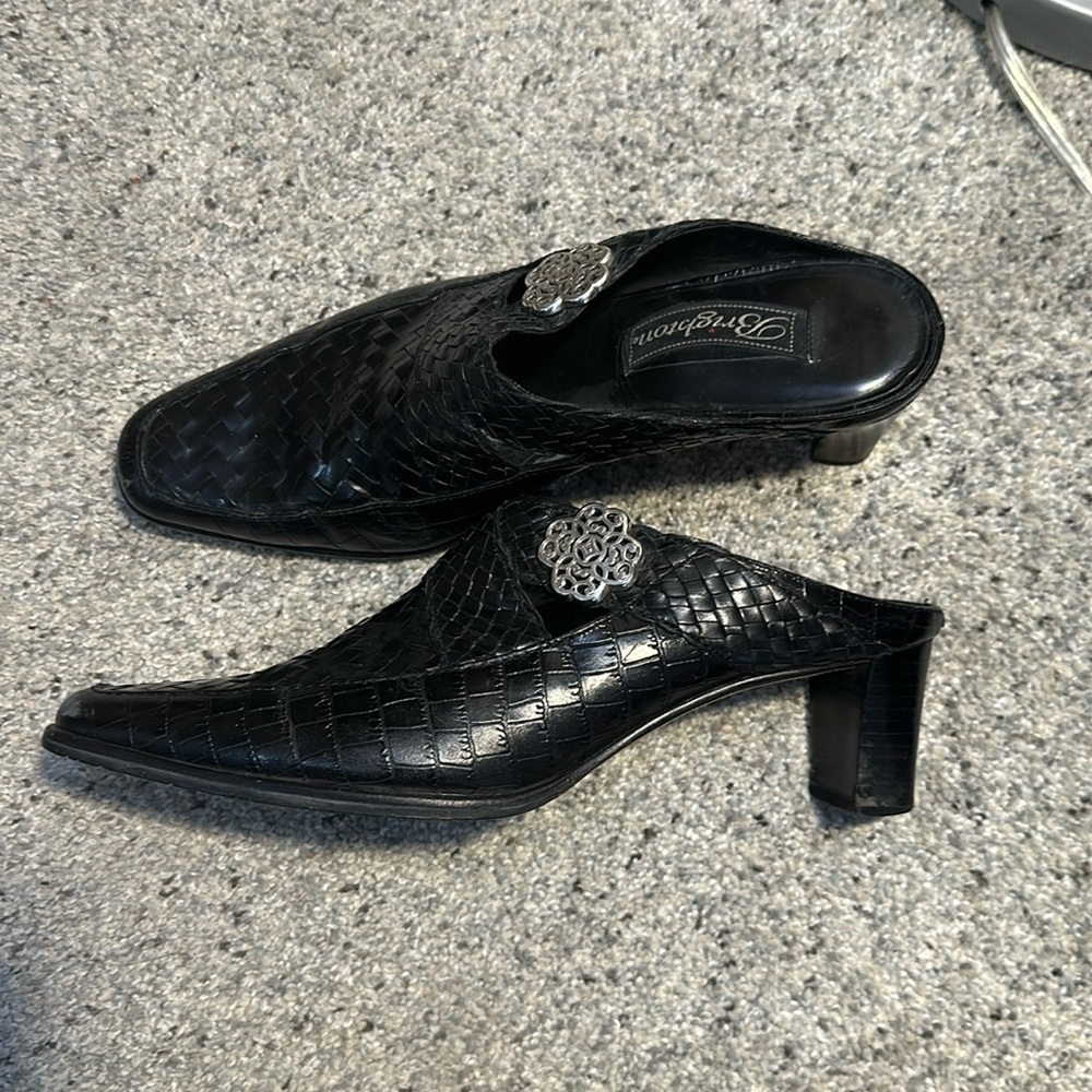 Brighton herringbone Woven Leather Mule Slip-On Shoes